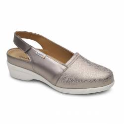 Sandalia pala elástica Calzamedi 0767 Champán puntera cerrada