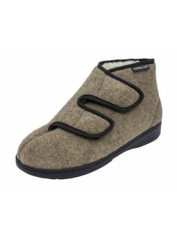 Zapatillas botín forro de borreguillo Nursing Care eucalipto, marrón claro