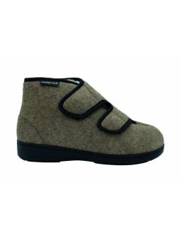 Zapatillas botín forro de borreguillo Nursing Care eucalipto, marrón claro