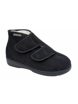 Zapatillas botín forro de borreguillo Nursing Care eucalipto, negro