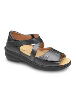 Sandalia para juanetes Calzamedi 0759 negro, con talón cubierto
