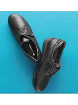 Zapato confort ancho 14 Calzamedi 0772 Negro puntera redondeada