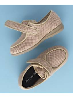 Zapatillas diabético ancho 16 unisex Calzamedi 3085 Beige