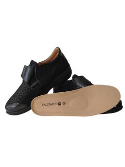 Zapato confort señora Calzamedi 0771 Coco Negro con plantilla extraíble e intercambiable por la tuya ortopédica