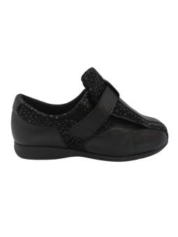 Zapato apertura total señora Calzamedi 0720 Negro ancho 16 amplísima capacidad