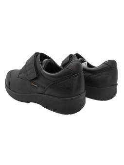 Zapato Ancho 20 pie diabético Calzamedi 2173 Negro con suela ergonómica y contrafuerte