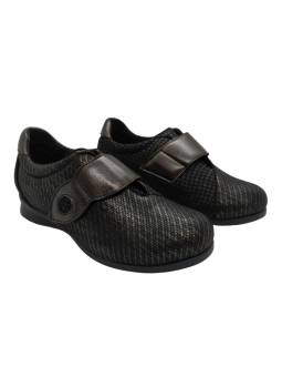 Clement Salus Arizona | Zapato Confort Mujer Ancho 14 con Pala Elástica y Velcro