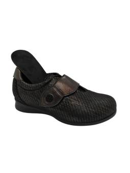 Clement Salus Arizona | Zapato Confort Mujer Ancho 14 con Pala Elástica y Velcro