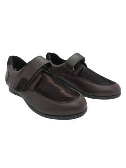 Par Mónaco marrón visión fronto-lateral con velcro