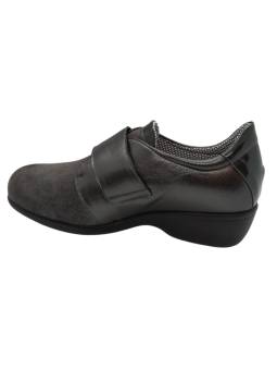 Clement Salus Artemisa - Zapato horma extra ancha y pala elástica vista lateral cuña