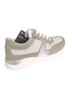 Saguy´s 20725 Verde. Calzado casual ancho 15 con forro contínuo sin costuras