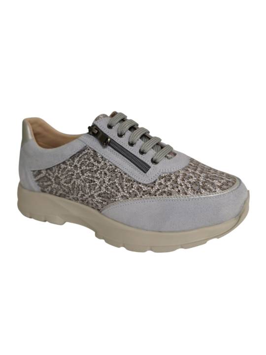 Terol modelo Luisa. Sneaker de ancho especial. Gel Ice (gris)