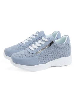Saguy´s 20726 azul. Sneakers Plantilla extraíble doble cierre cremallera y cordones