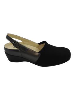 Clement Salus 1956 negro. Zapato destalonado con velcro