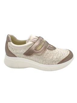 Clement Salus Cerdeña. Sneaker cómodo mujer piel troquelada y velcro