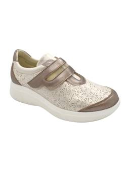 Clement Salus Cerdeña. Sneaker cómodo mujer piel troquelada y velcro