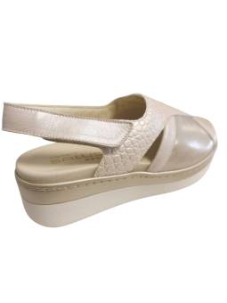 Clement Salus Vesubio. Sandalia elegante para juanetes combinado piel y licra